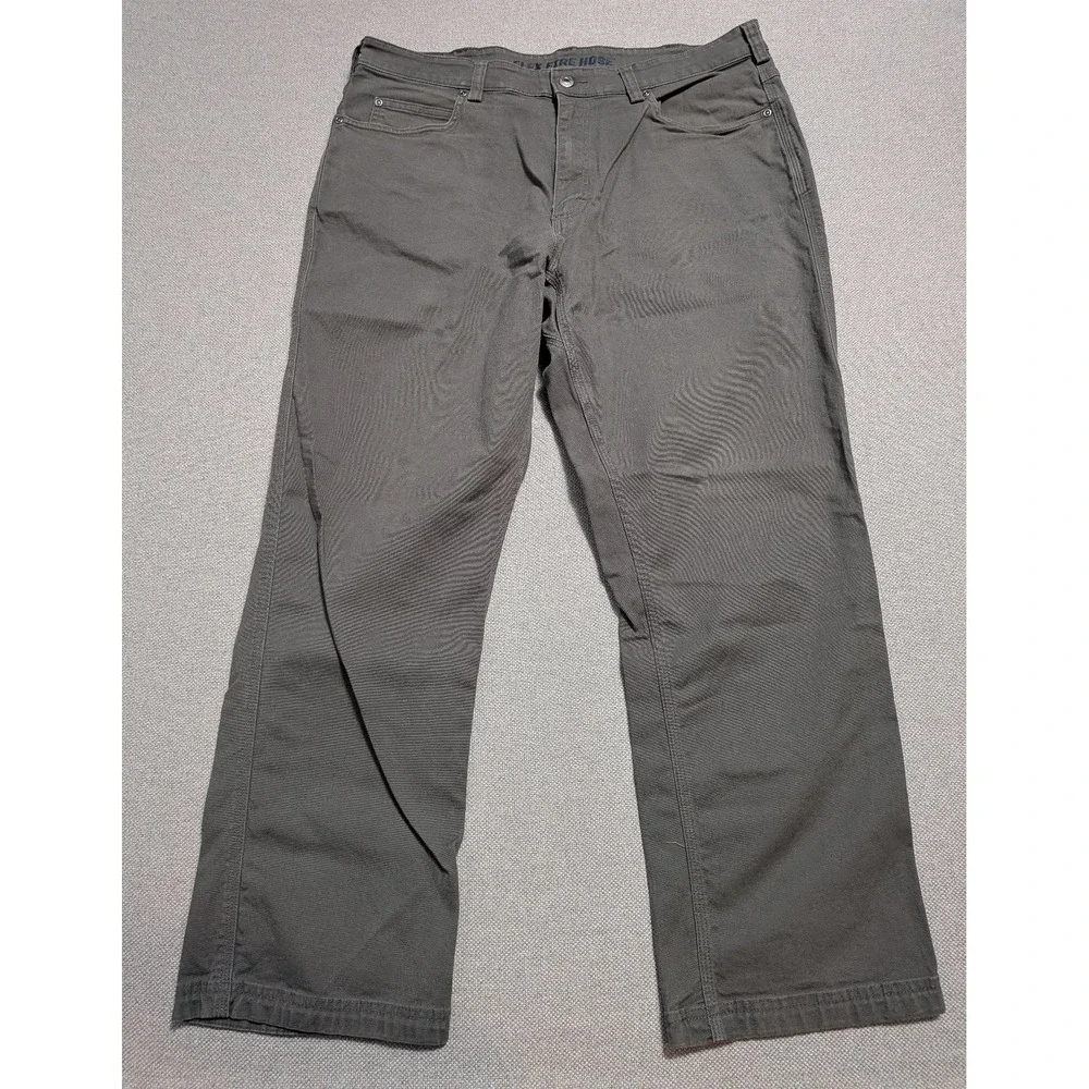 Duluth Trading Men's 38x30 Olive Green Flex Fire Hose Canvas Workwear Pants